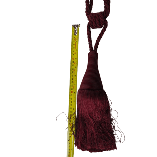 _Burgundy Luxury tie back with corded tassel - Clearance Fabric Shop