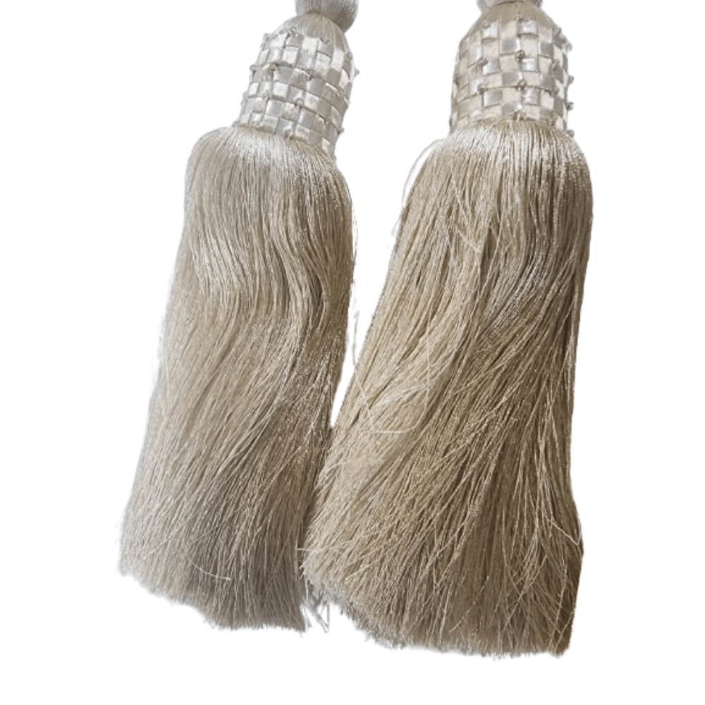 _Champagne Double Tassel Luxury Tie Back - Clearance Fabric Shop