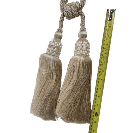 _Champagne Double Tassel Luxury Tie Back - Clearance Fabric Shop