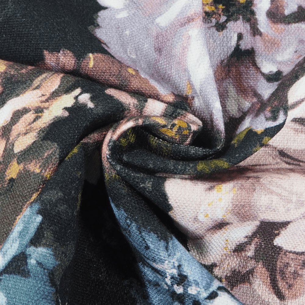 Clarke and Clarke Floretta Blush/Charcoal Curtain Fabric. - Clearance Fabric Shop
