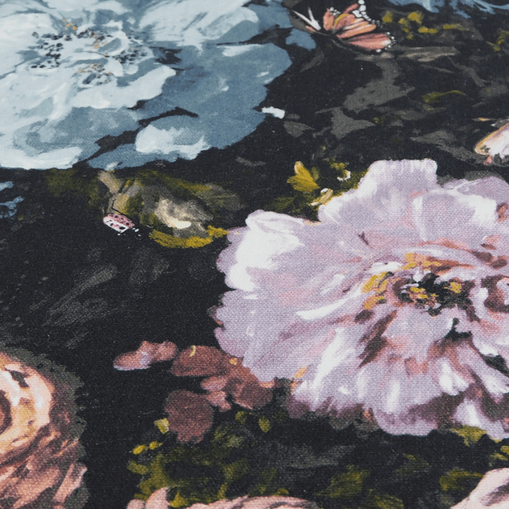Clarke and Clarke Floretta Blush/Charcoal Curtain Fabric. - Clearance Fabric Shop