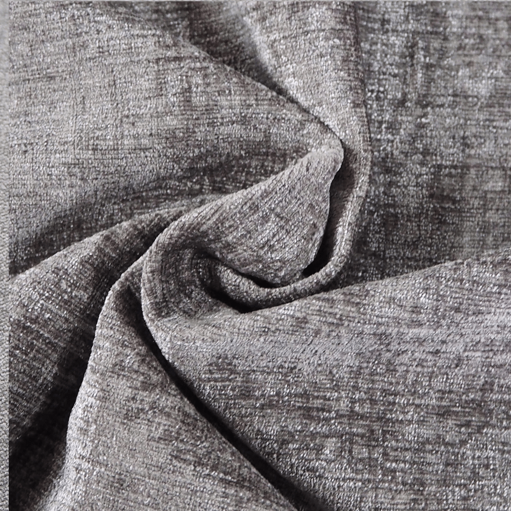 Clarke and Clarke Karina Steel Grey Chenille Curtain and Upholstery Fabric. - Clearance Fabric Shop