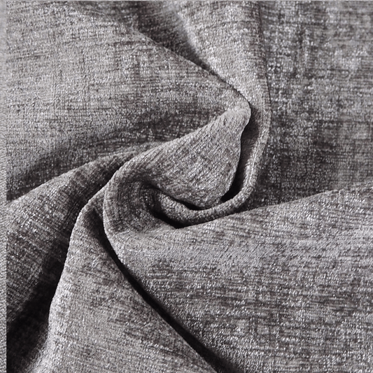 Clarke and Clarke Karina Steel Grey Chenille Curtain and Upholstery Fabric. - Clearance Fabric Shop