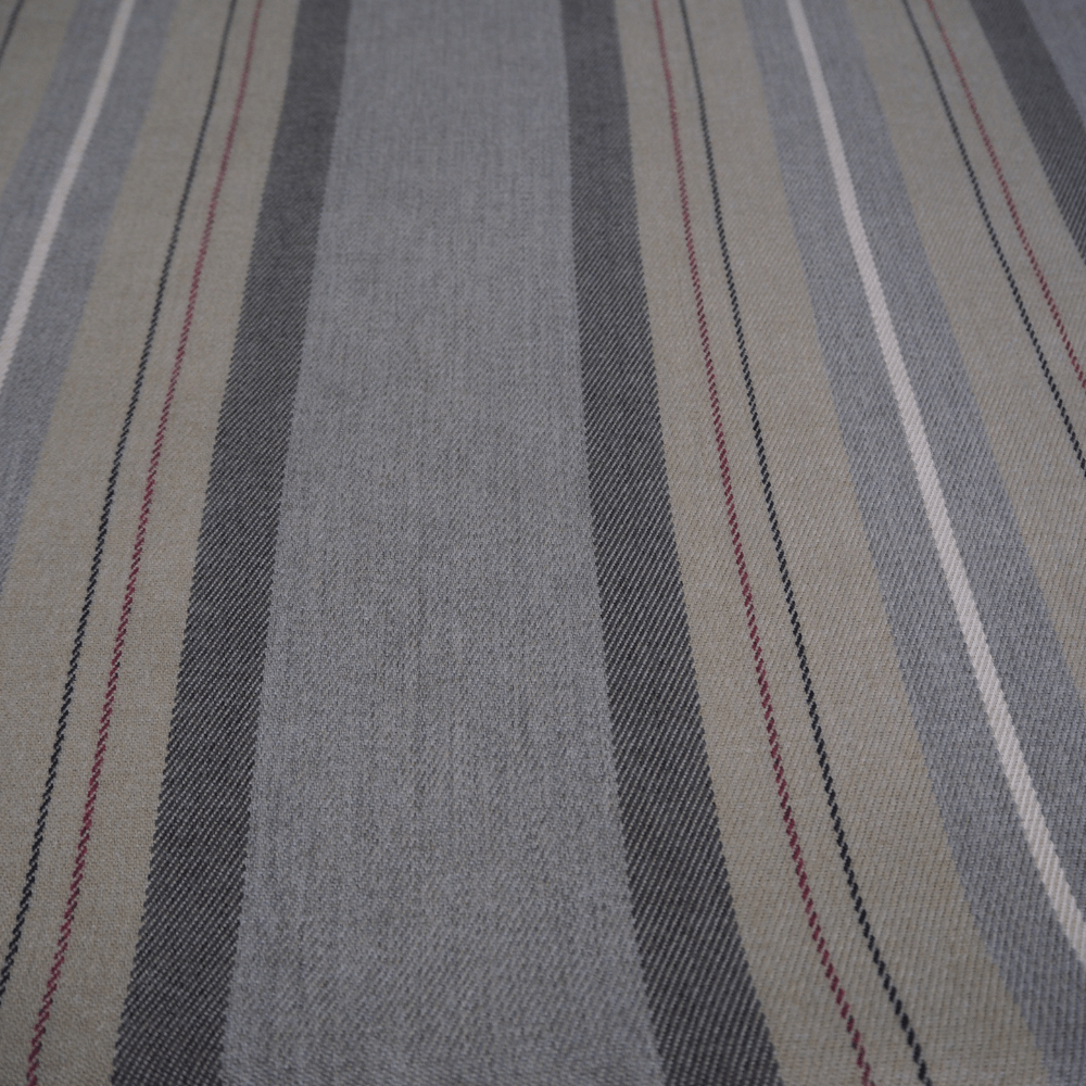 Closs and Hamblin Glenfinnan Stripe Slate Curtain Fabric. - Clearance Fabric Shop