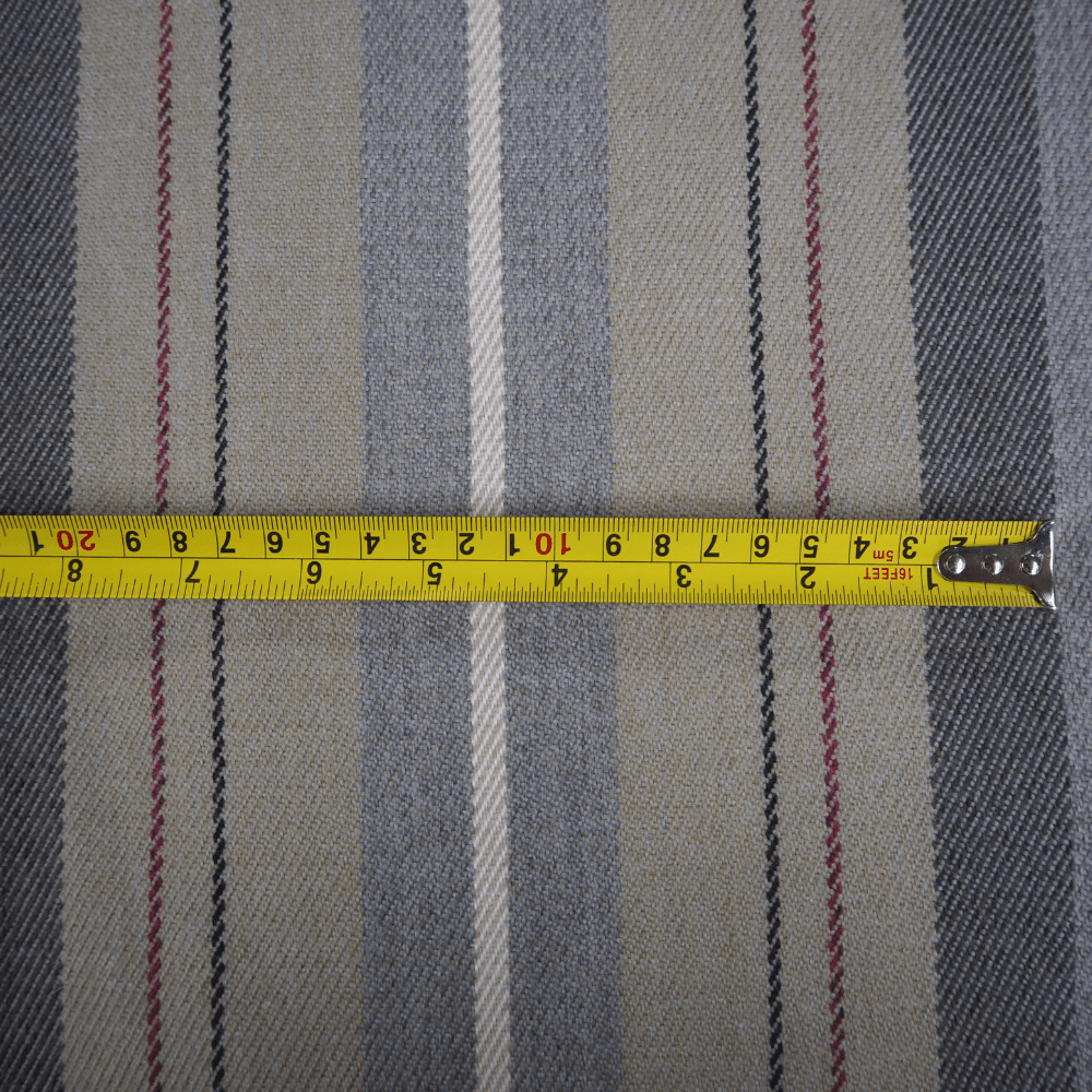Closs and Hamblin Glenfinnan Stripe Slate Curtain Fabric. - Clearance Fabric Shop