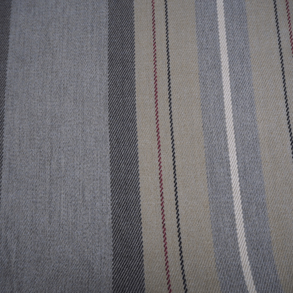 Closs and Hamblin Glenfinnan Stripe Slate Curtain Fabric. - Clearance Fabric Shop