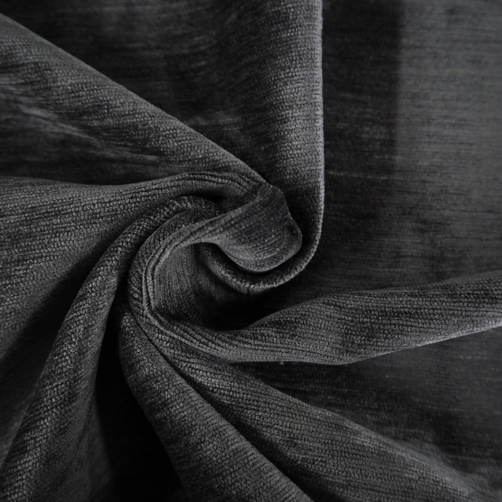 Concept Charcoal Chenille Curtain and Upholstery Fabric. - Clearance Fabric Shop