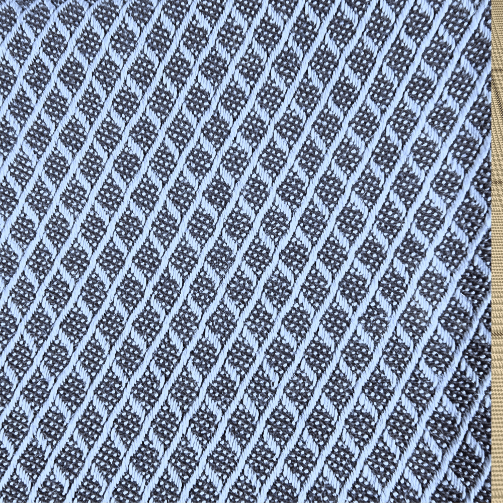 Diamond Blue Wool FR Curtain and Upholstery Fabric. - Clearance Fabric Shop