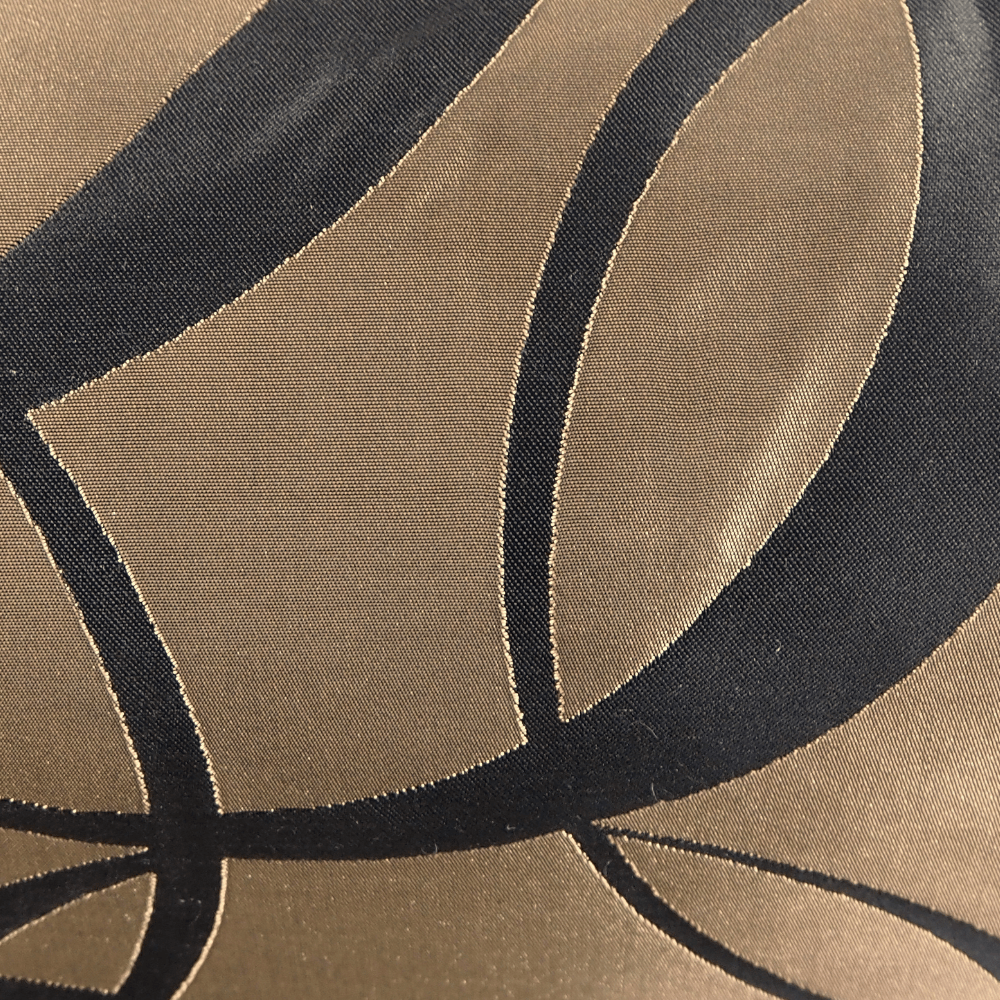 Dramatic Black and Bronze circle design Curtain Fabric. - Clearance Fabric Shop