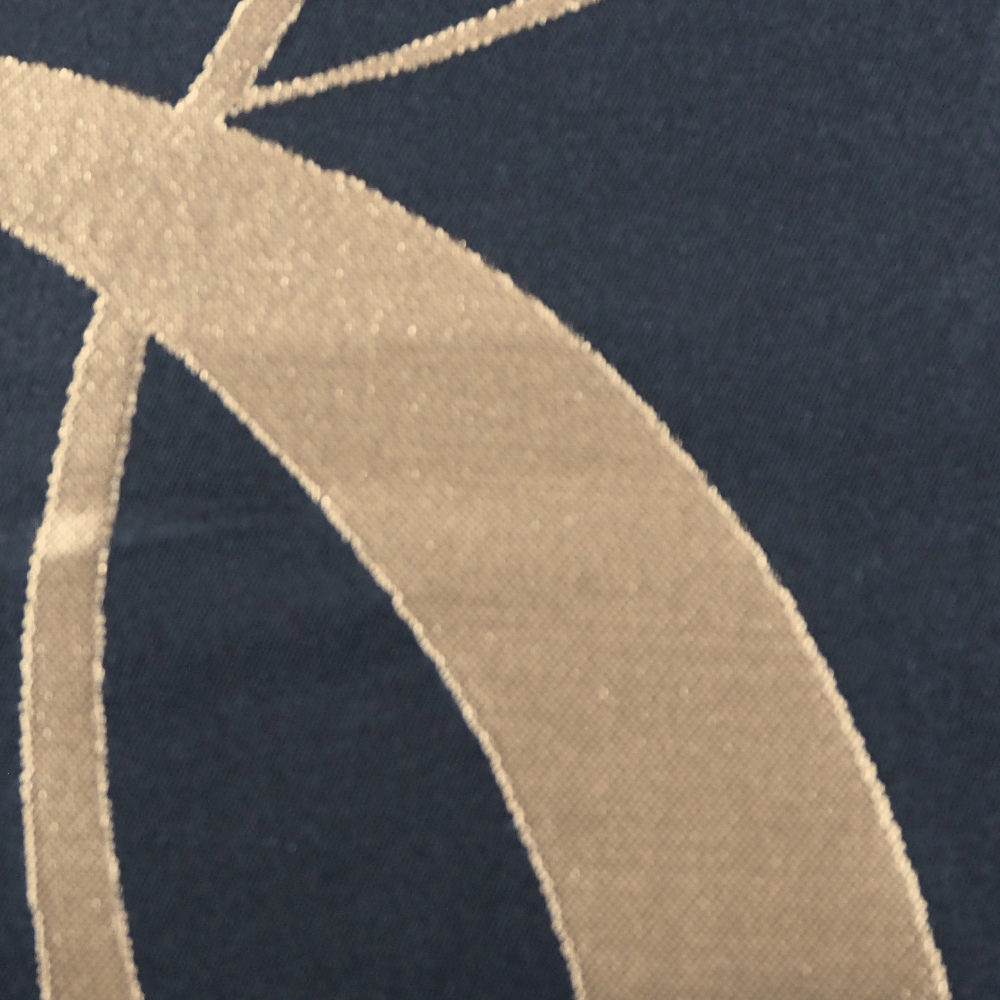 Dramatic Black and Bronze circle design Curtain Fabric. - Clearance Fabric Shop