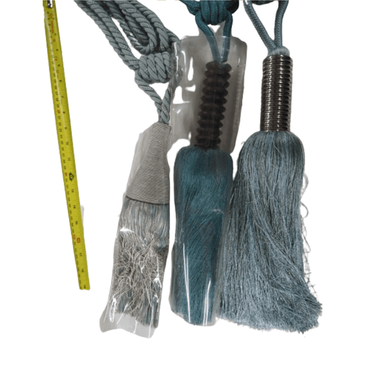 _End Of Line Blue Tassel Tie Backs - Clearance Fabric Shop