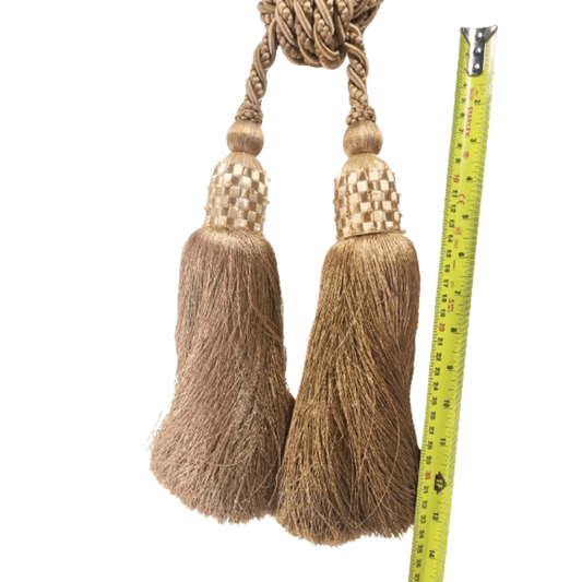 _Gold Double Tassel Luxury Tie Back - Clearance Fabric Shop