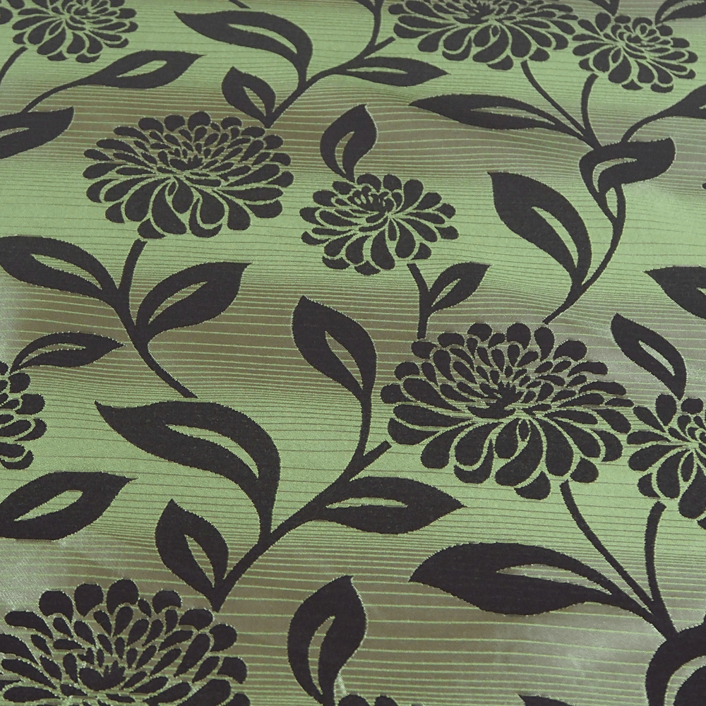 Green and Brown Jacquard Curtain Fabric. - Clearance Fabric Shop