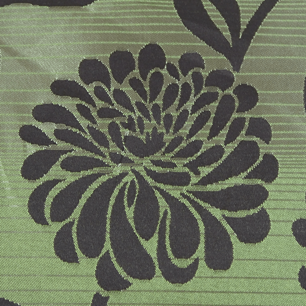 Green and Brown Jacquard Curtain Fabric. - Clearance Fabric Shop