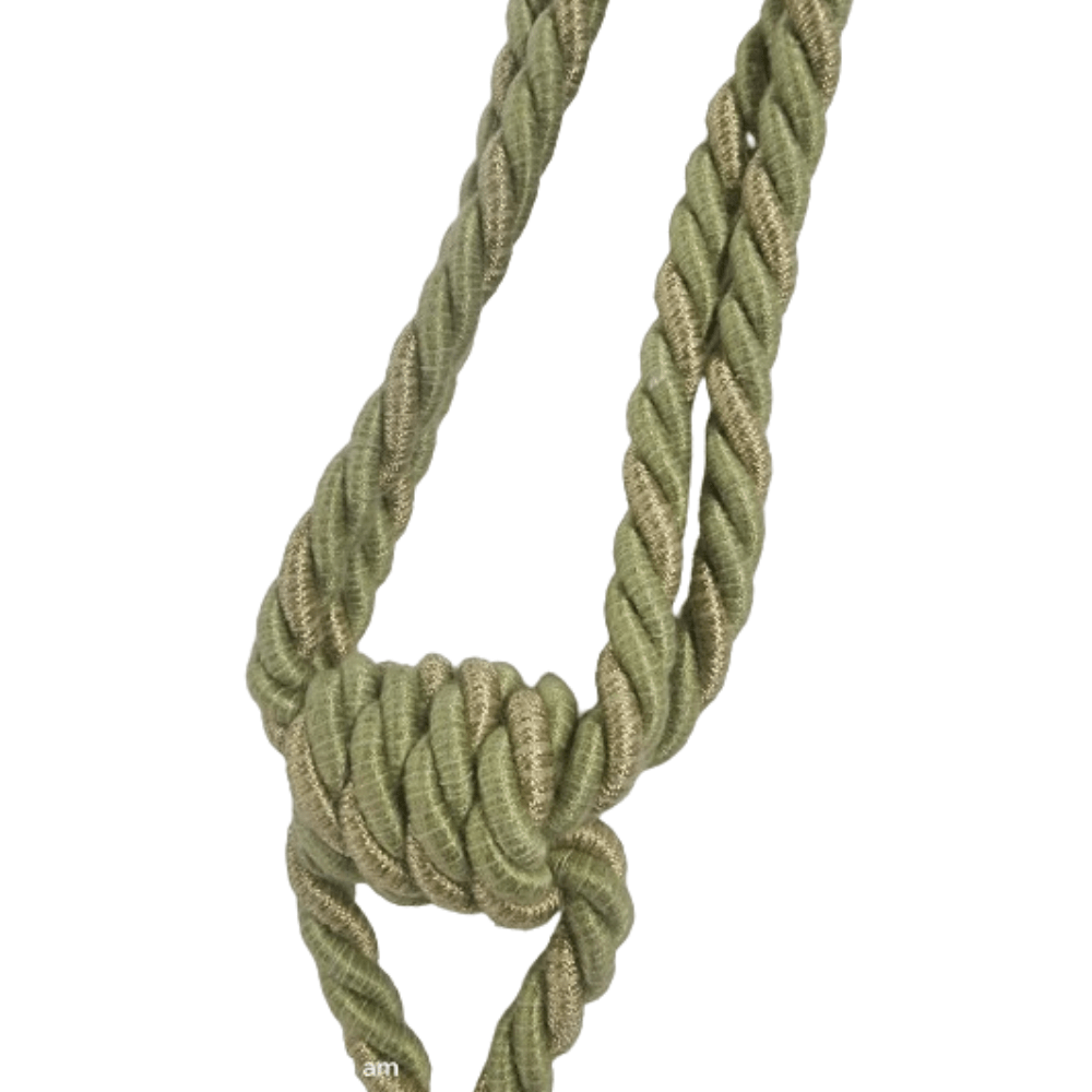_Green and Gold Luxury Tassel Tie Back. - Clearance Fabric Shop