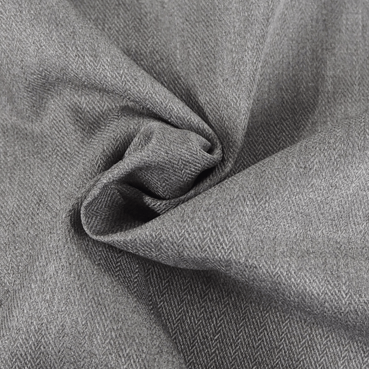 Grey F/R Herringbone Weave Upholstery Fabric. - Clearance Fabric Shop