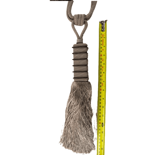_Grey Luxury Tassel Tie Back,with ribbed collar - Clearance Fabric Shop