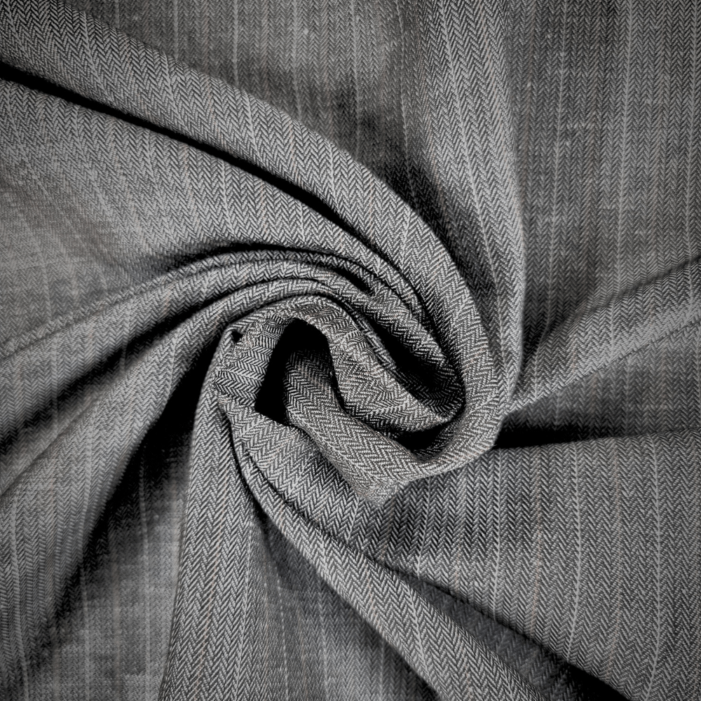 Grey Pinstripe mini herringbone fabric - Clearance Fabric Shop