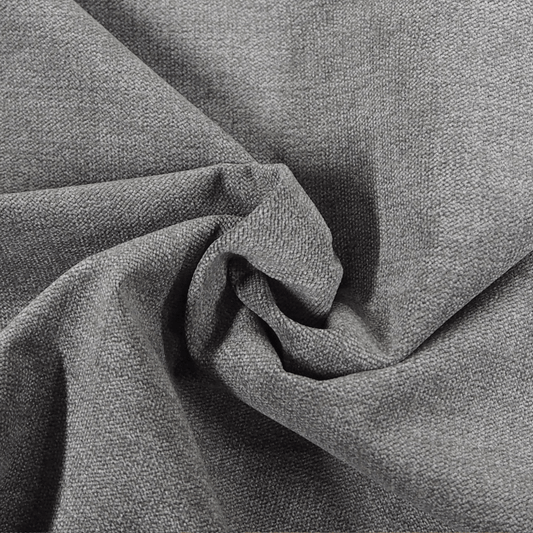 Grey Short Pile Chenille Curtain and Upholstery Fabric. - Clearance Fabric Shop