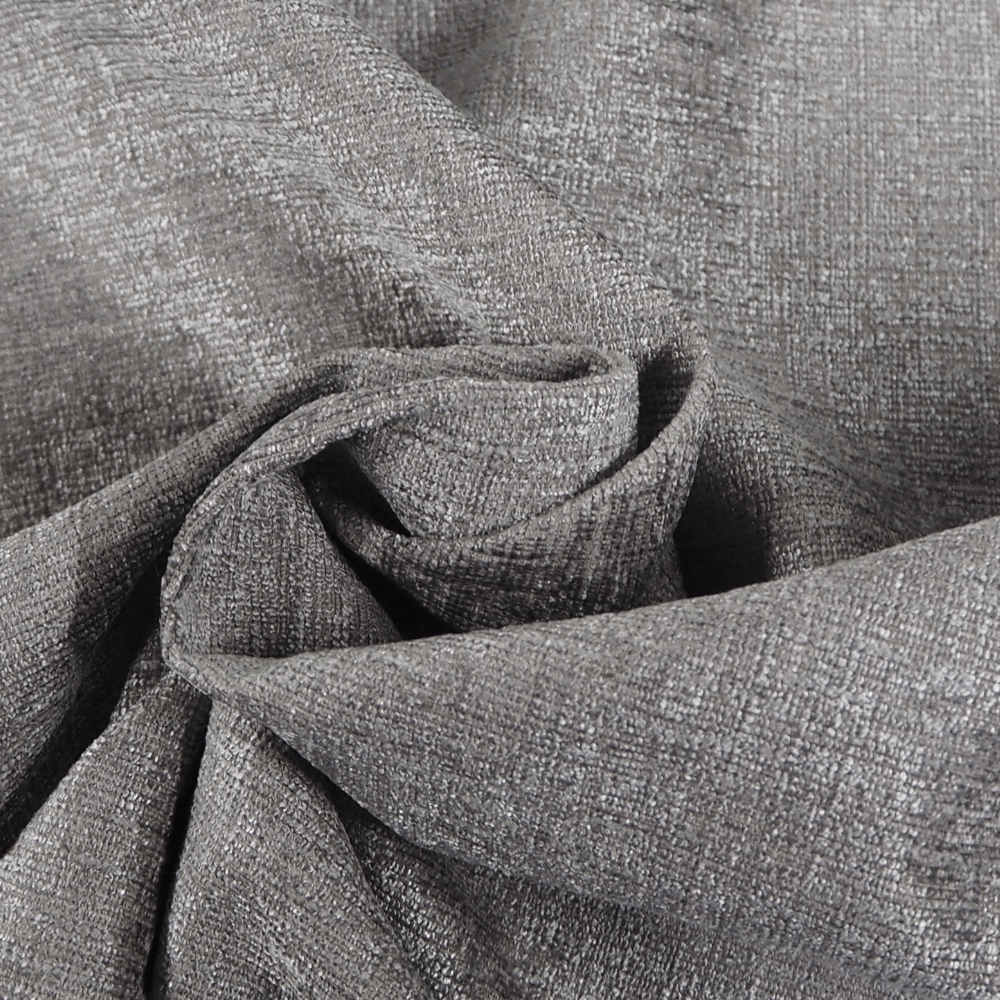 Gunmetal F/R Chenille Curtain and Upholstery Fabric. - Clearance Fabric Shop