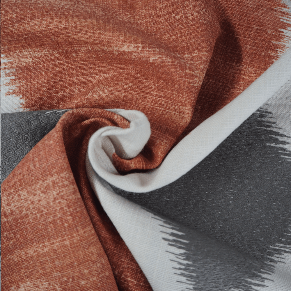 Harlequin Kumiko slate and russet Curtain and Upholstery Fabric. - Clearance Fabric Shop
