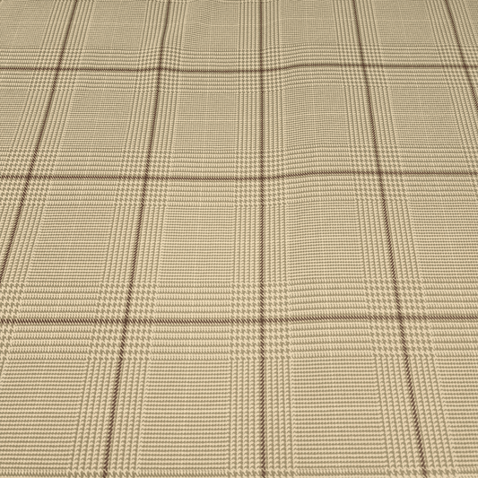 Harlequin Wynn design Beige Check Curtain and Upholstery Fabric. - Clearance Fabric Shop