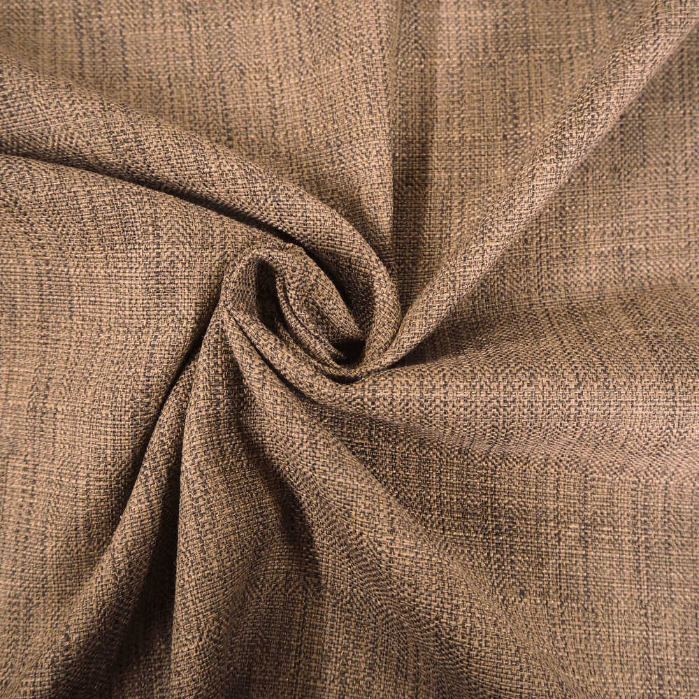 Linen Blend Rich Cocoa Curtain and Upholstery Fabric. - Clearance Fabric Shop