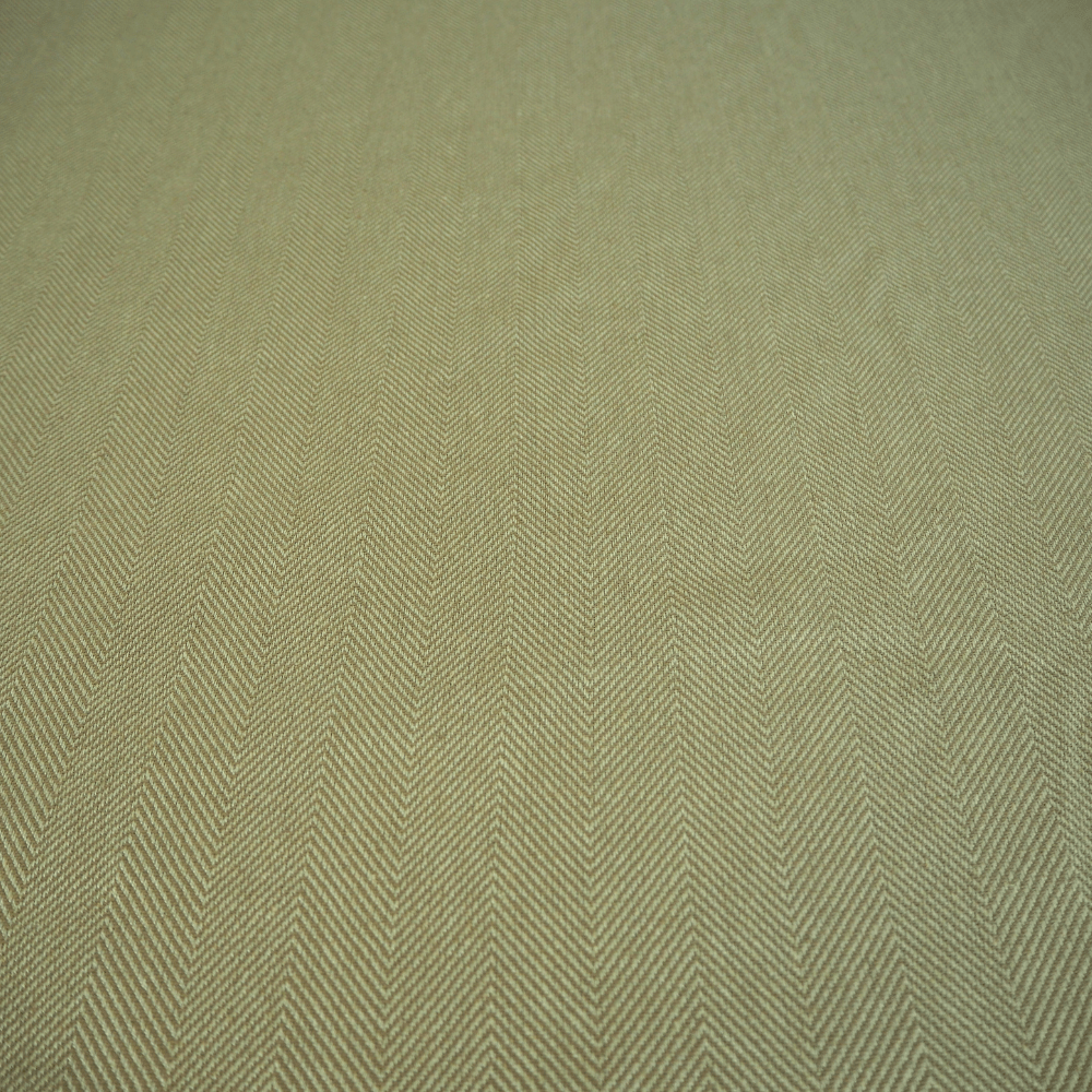 Olive and cream herringbone Curtain Fabric. - Clearance Fabric Shop