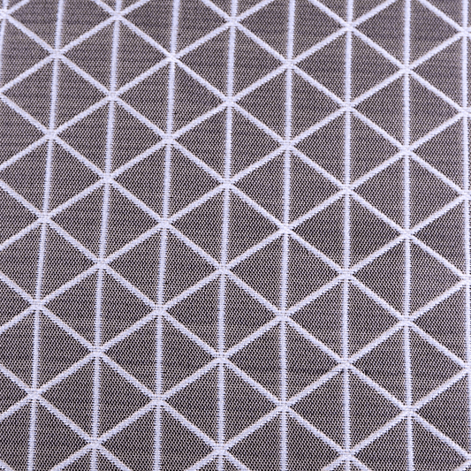 Panaz Galileo Mauve and White Geometric lightweight curtain fabric - Clearance Fabric Shop
