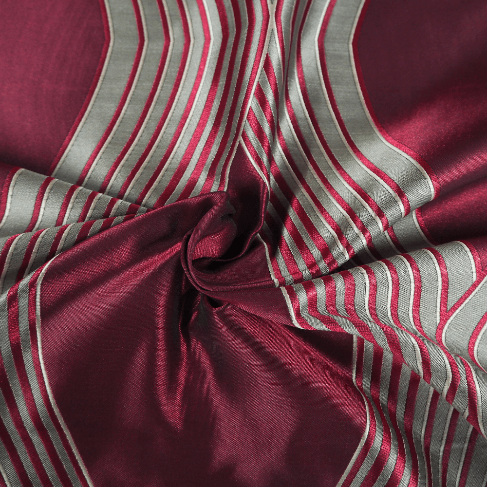 Panaz portrait Cranberry Curtain Fabric. - Clearance Fabric Shop