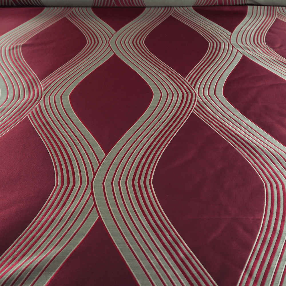 Panaz portrait Cranberry Curtain Fabric. - Clearance Fabric Shop