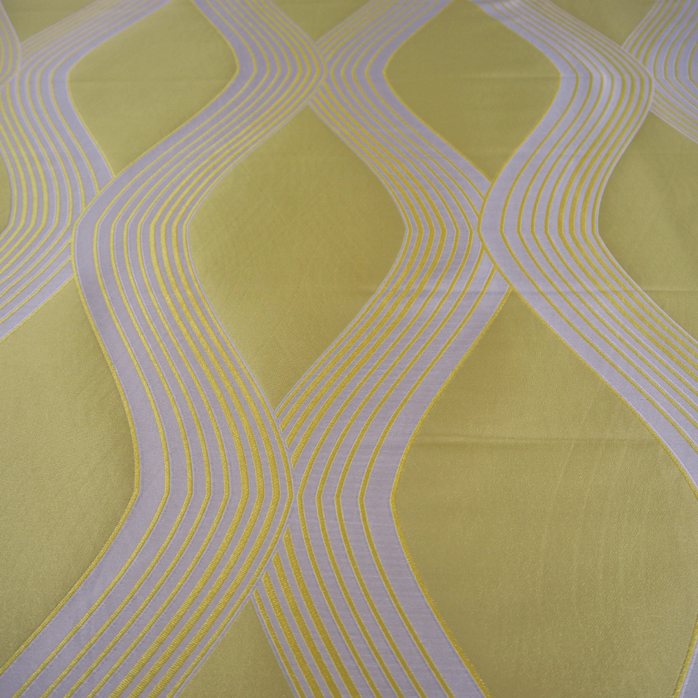 Panaz Portrait Yellow Curtain Fabric. - Clearance Fabric Shop
