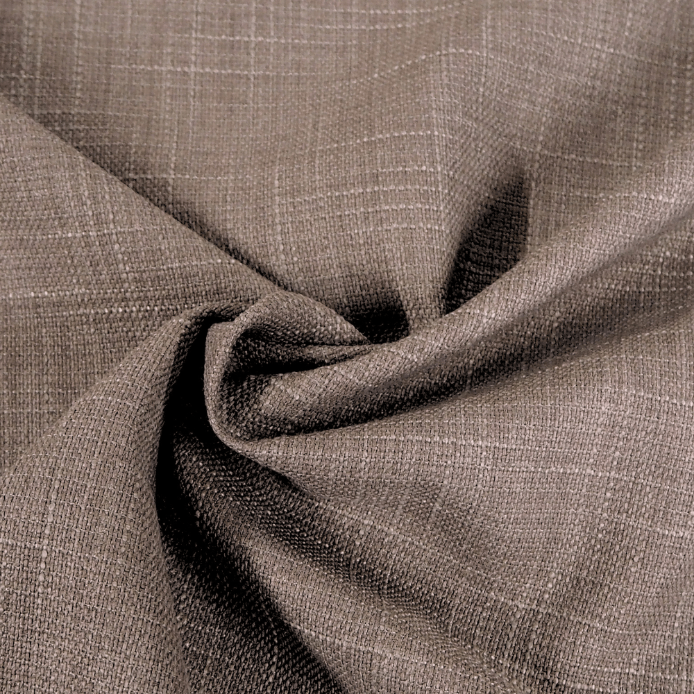 Plain Tonal Weave Mocha Curtain and Upholstery Fabric. - Clearance Fabric Shop