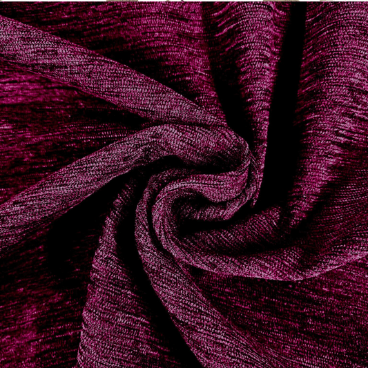 Plum Chenille Curtain and Upholstery Fabric. - Clearance Fabric Shop