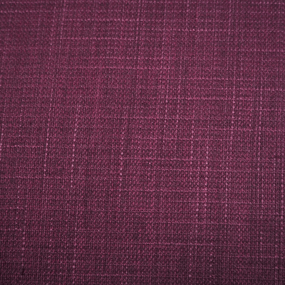 Plum Linen effect F/R Curtain and Upholstery Fabric. - Clearance Fabric Shop