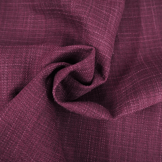 Plum Linen effect F/R Curtain and Upholstery Fabric. - Clearance Fabric Shop