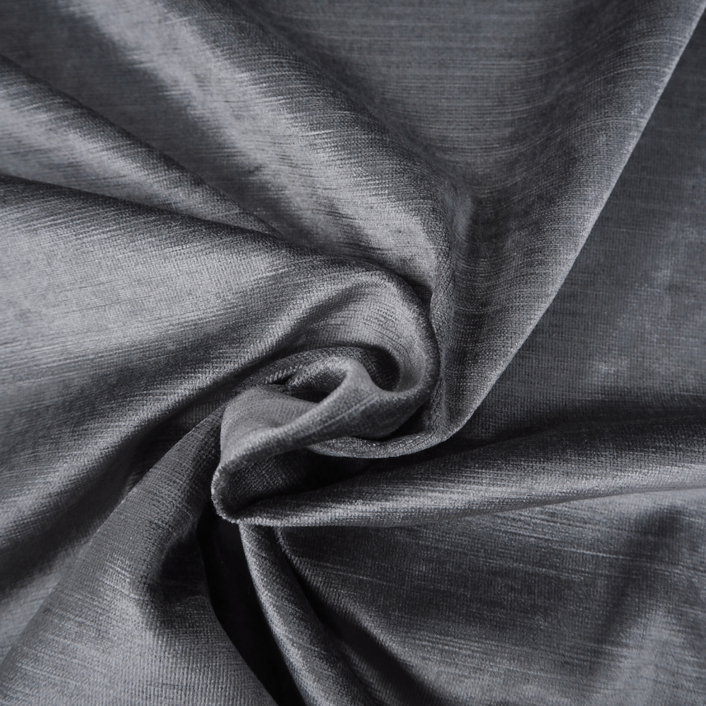 Plush Velvet/chenille Gunmetal Grey Curtain Fabric. - Clearance Fabric Shop