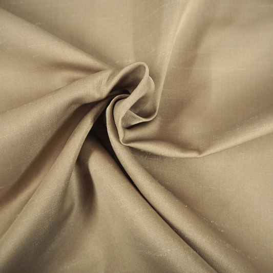 Poly Dupion Mushroom Curtain Fabric. - Clearance Fabric Shop