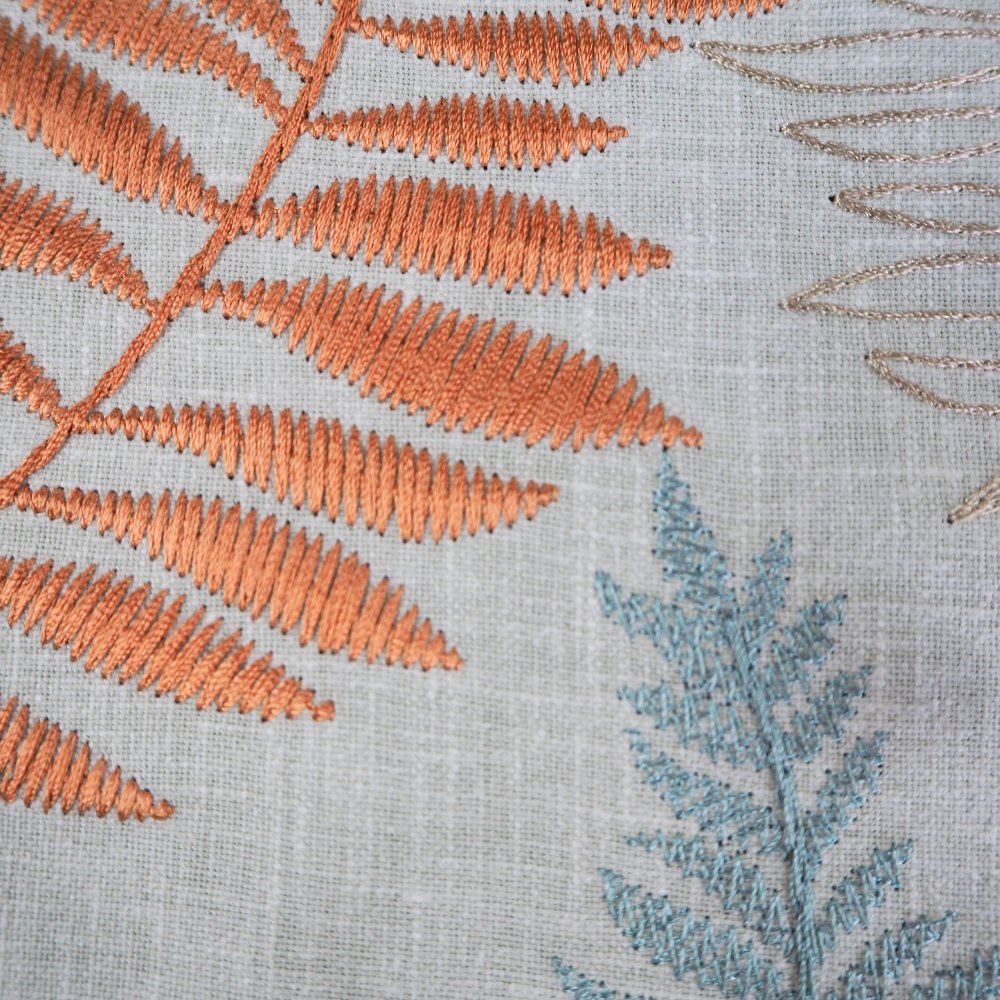 Prestigious embroidered fern design curtain fabric. - Clearance Fabric Shop
