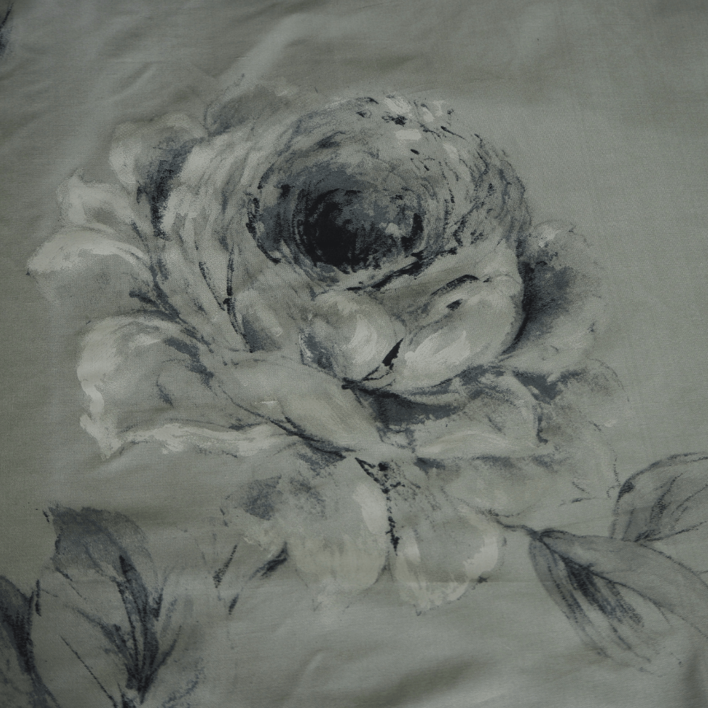 Rosa Silk curtain fabric by Sanderson in mint/grey. - Clearance Fabric Shop