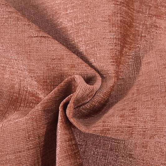 Salmon Chenille Curtain and Upholstery Fabric. - Clearance Fabric Shop
