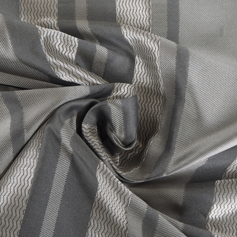 Silver Grey stripe curtain fabric. - Clearance Fabric Shop