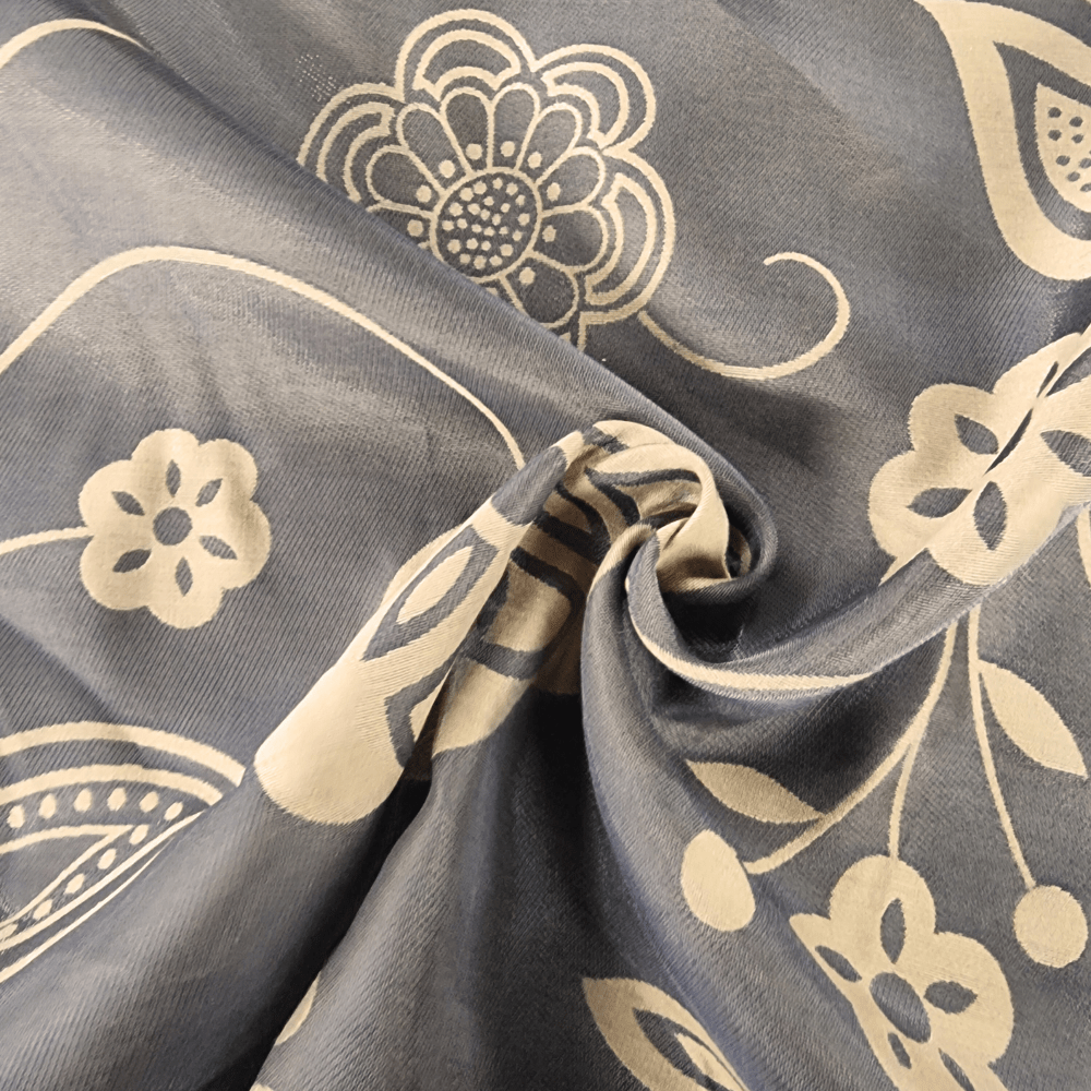 Sinclair Syracuse Lampas Brown and Tan curtain fabric - Clearance Fabric Shop