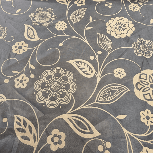 Sinclair Syracuse Lampas Brown and Tan curtain fabric - Clearance Fabric Shop