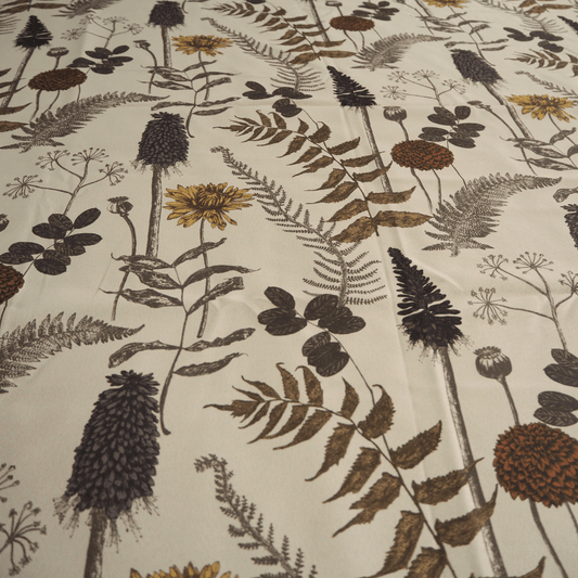 Skopos Bowood - Camomile Fire Proof Synthetic Printed curtain Fabric. - Clearance Fabric Shop
