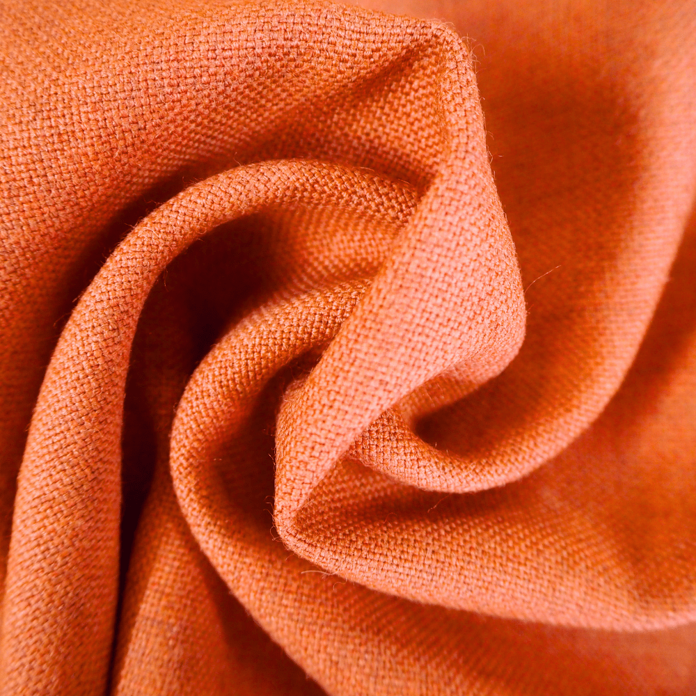 Stunning Coral woven Curtain and Upholstery Fabric. - Clearance Fabric Shop