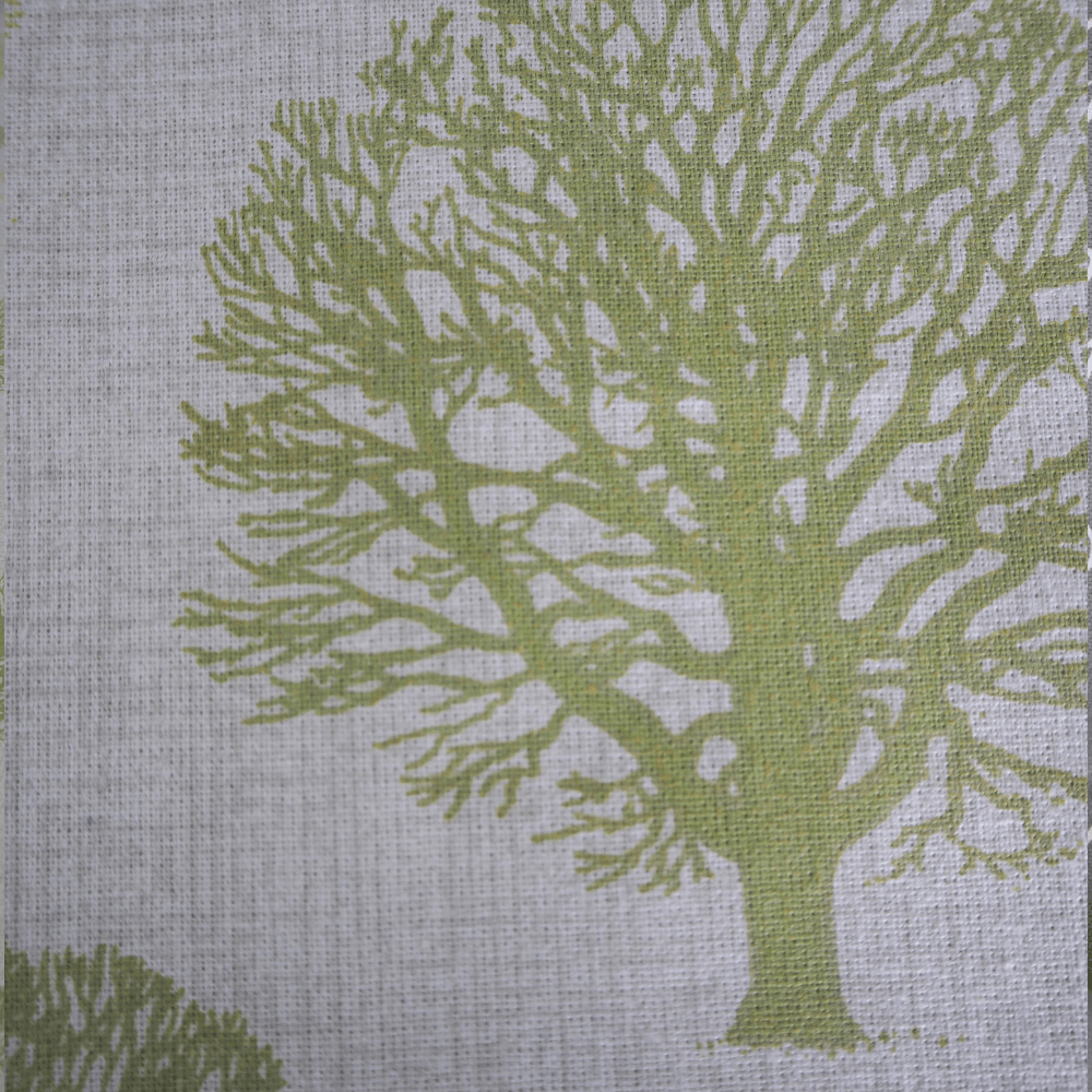 Tree design in shades of green and yellow Curtain Fabric. - Clearance Fabric Shop
