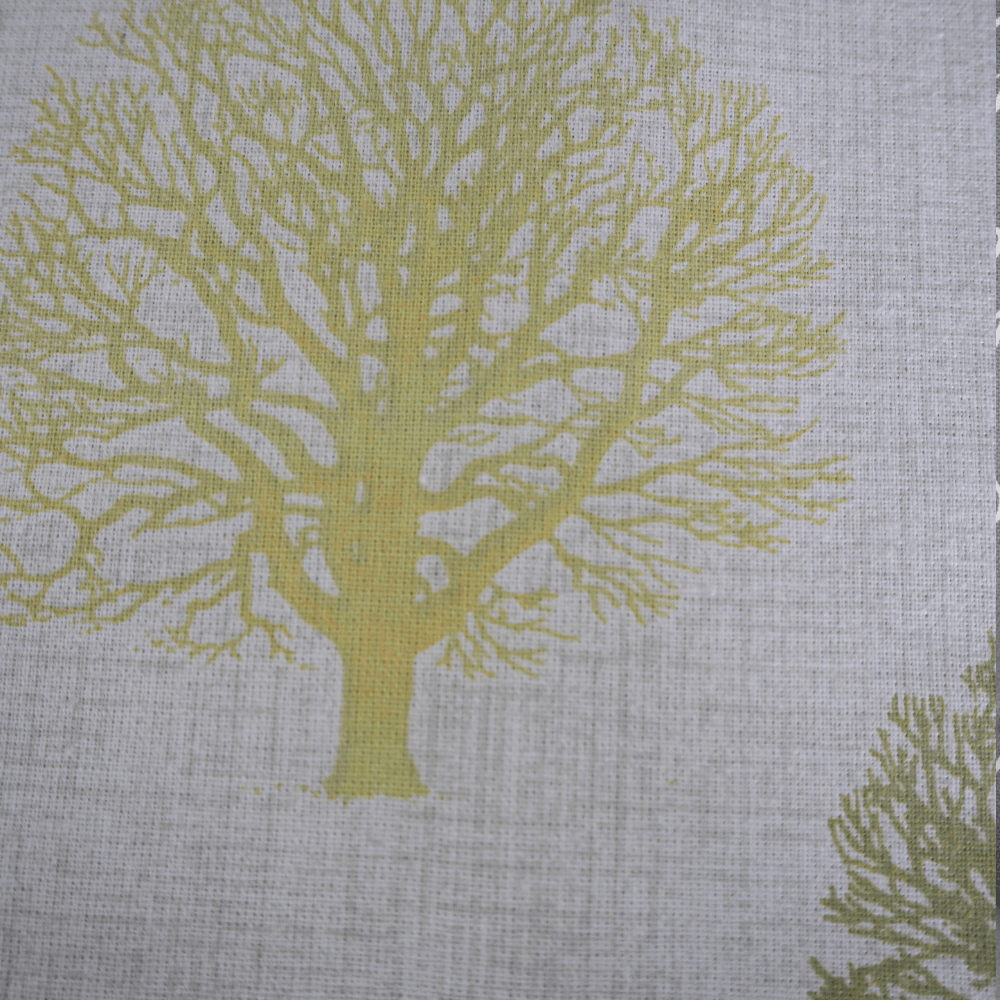 Tree design in shades of green and yellow Curtain Fabric. - Clearance Fabric Shop