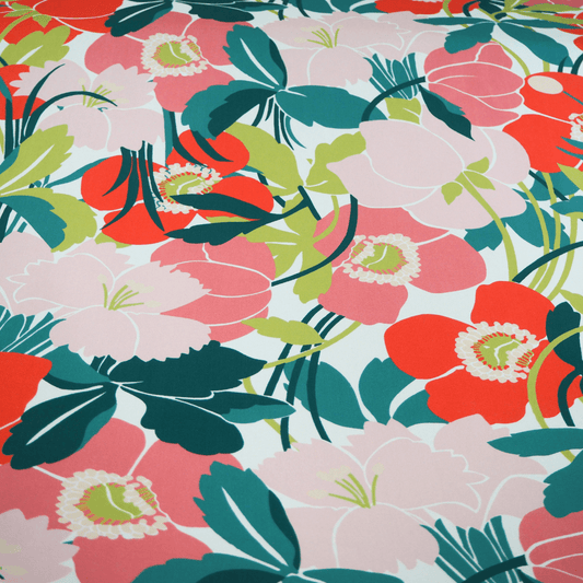Tropical floral curtain fabric. - Clearance Fabric Shop