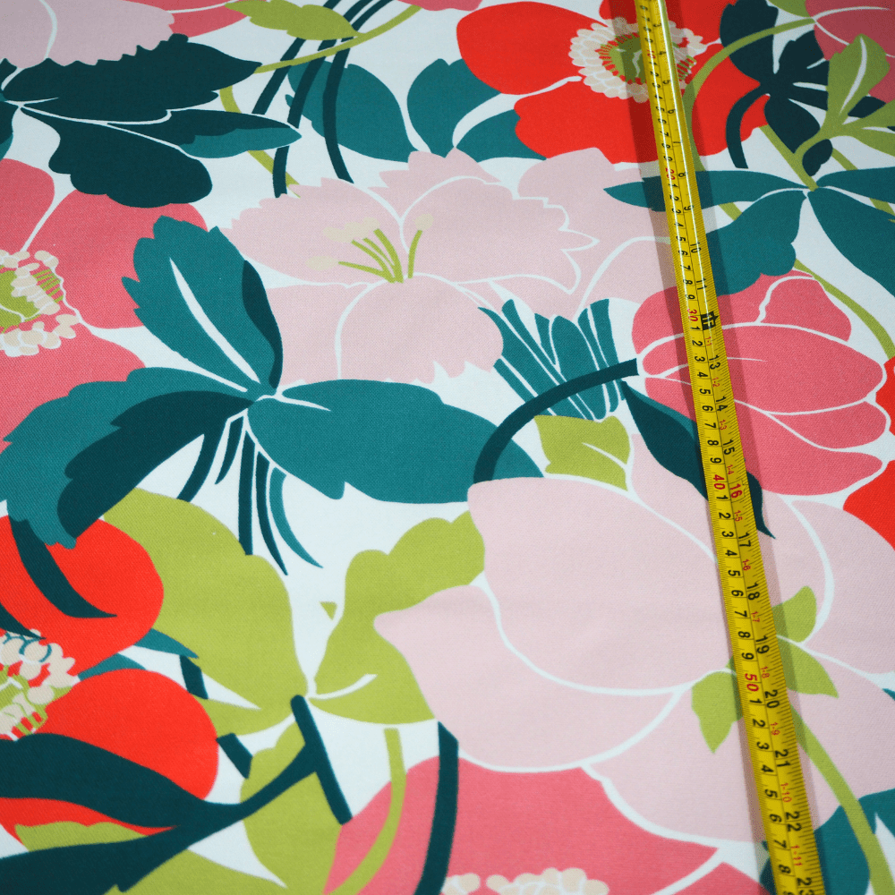 Tropical floral curtain fabric. - Clearance Fabric Shop